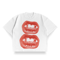 WHITE DOUBLE BITE CROPPED T-SHIRT - NOSTREETSAFFE