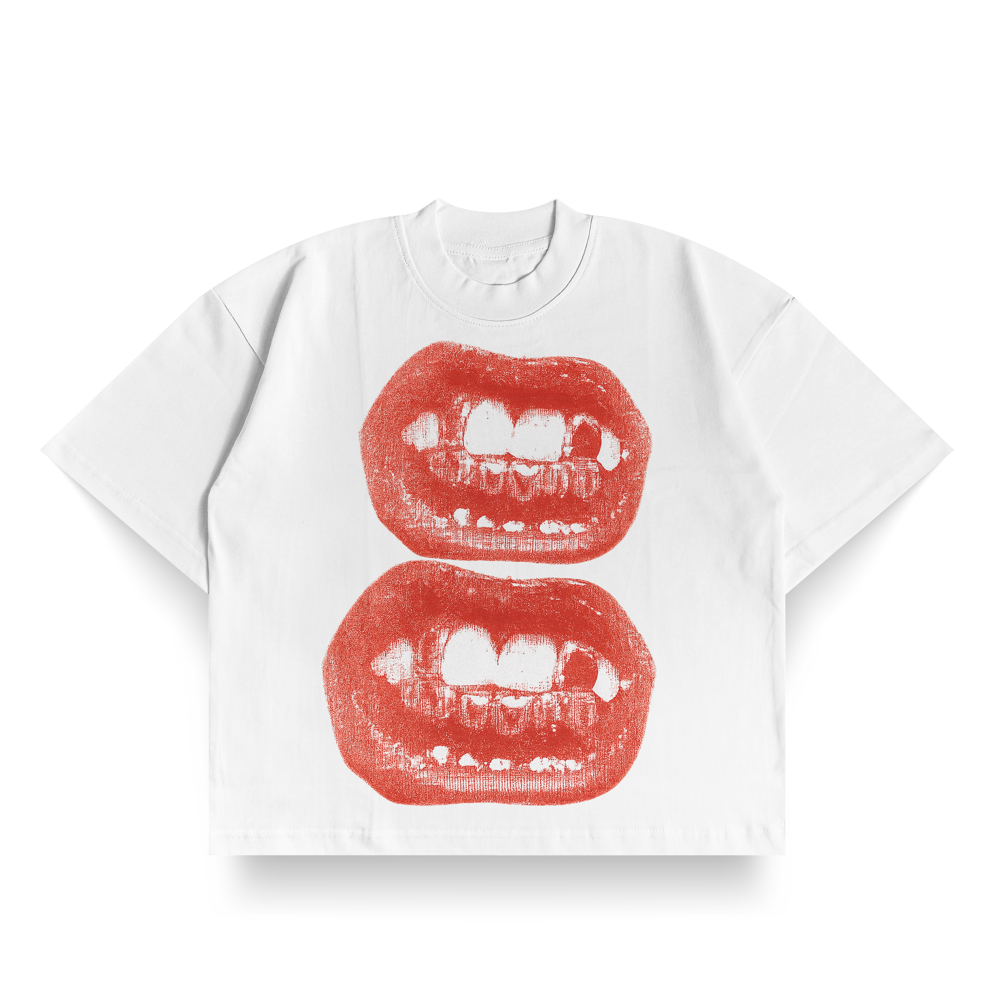 WHITE DOUBLE BITE CROPPED T-SHIRT - NOSTREETSAFFE