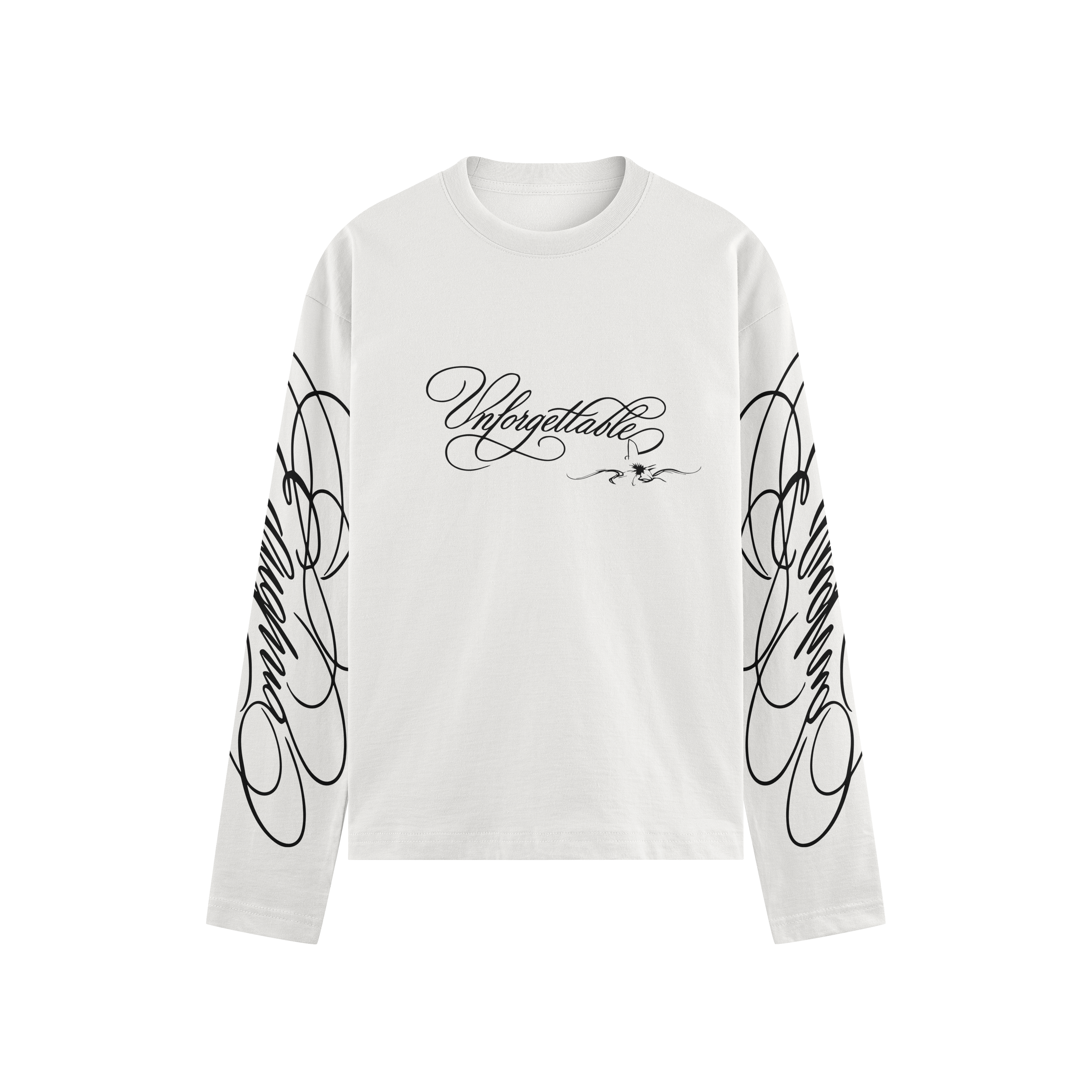 WHITE CROPPED LONG SLEEVE UNFOGOTTABLE - NOSTREETSAFFE