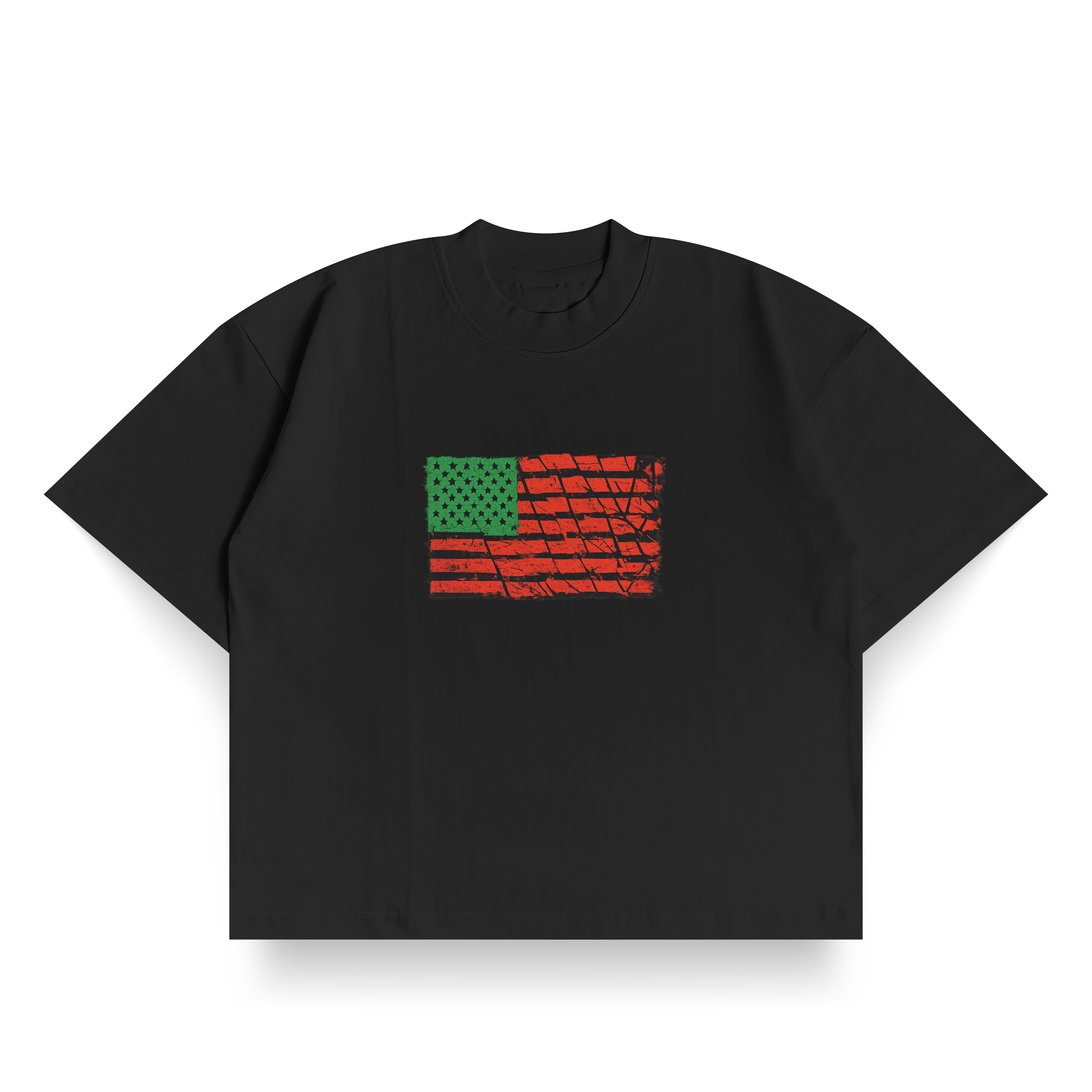 BLACK AMERICAN GRAPHIC CROPPED T-SHIRT - NOSTREETSAFFE
