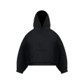 BLACK BOXY CROPPED HOODIE - NOSTREETSAFFE