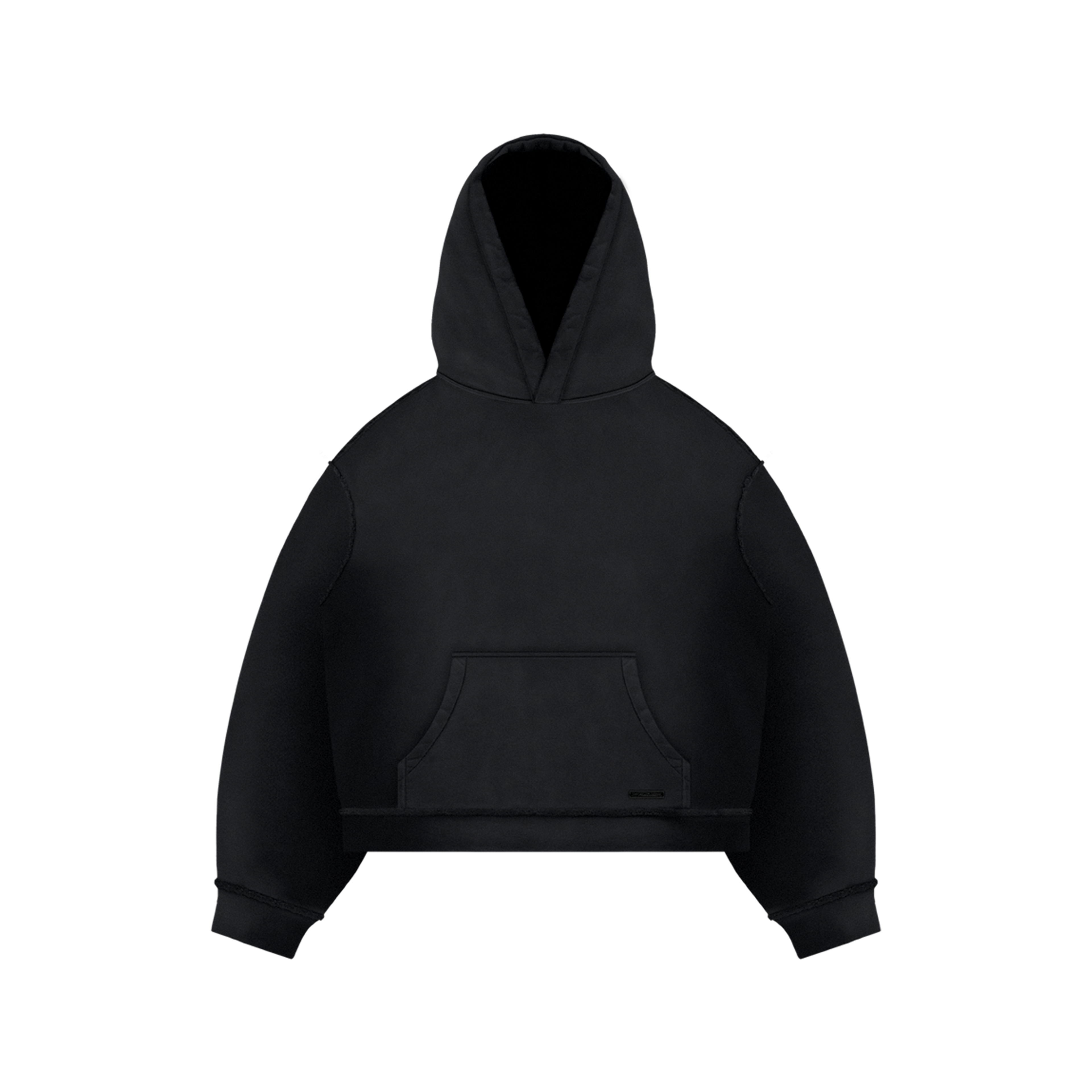 BLACK BOXY CROPPED HOODIE - NOSTREETSAFFE