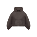 DARK BROWN BOXY CROPPED HOODIE - NOSTREETSAFFE