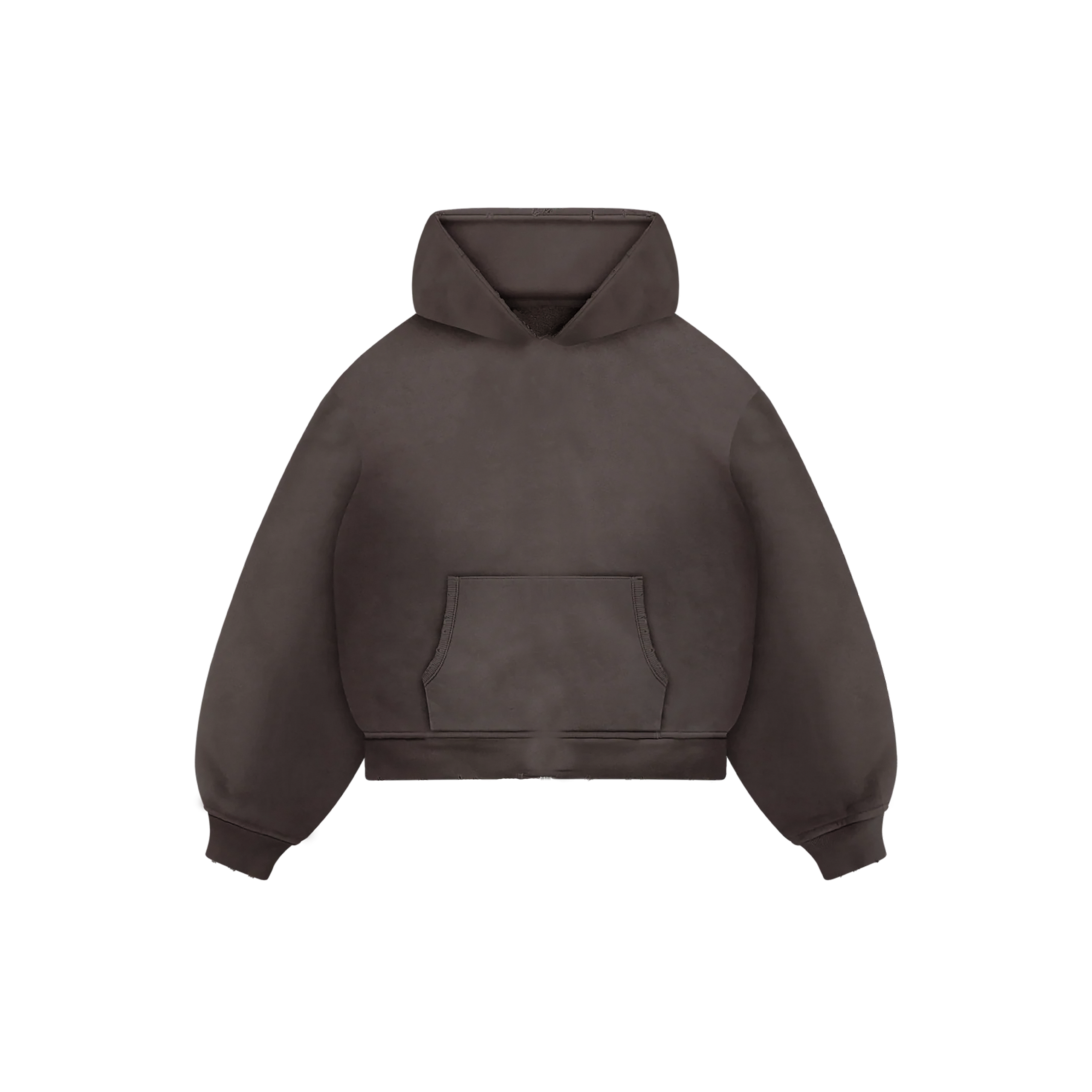 DARK BROWN BOXY CROPPED HOODIE - NOSTREETSAFFE