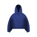 NAVY BLUE BOXY CROPPED HOODIE - NOSTREETSAFFE
