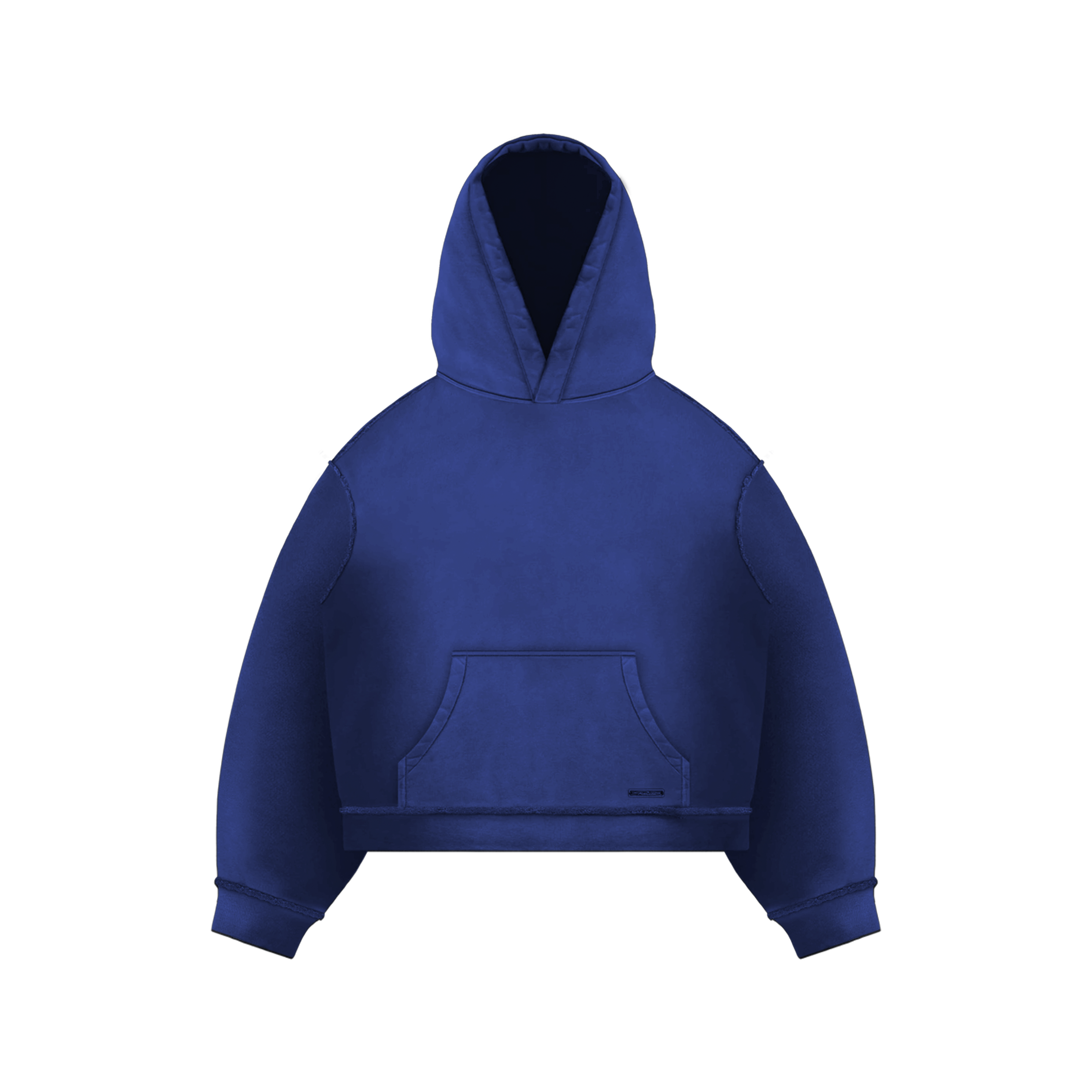 NAVY BLUE BOXY CROPPED HOODIE - NOSTREETSAFFE