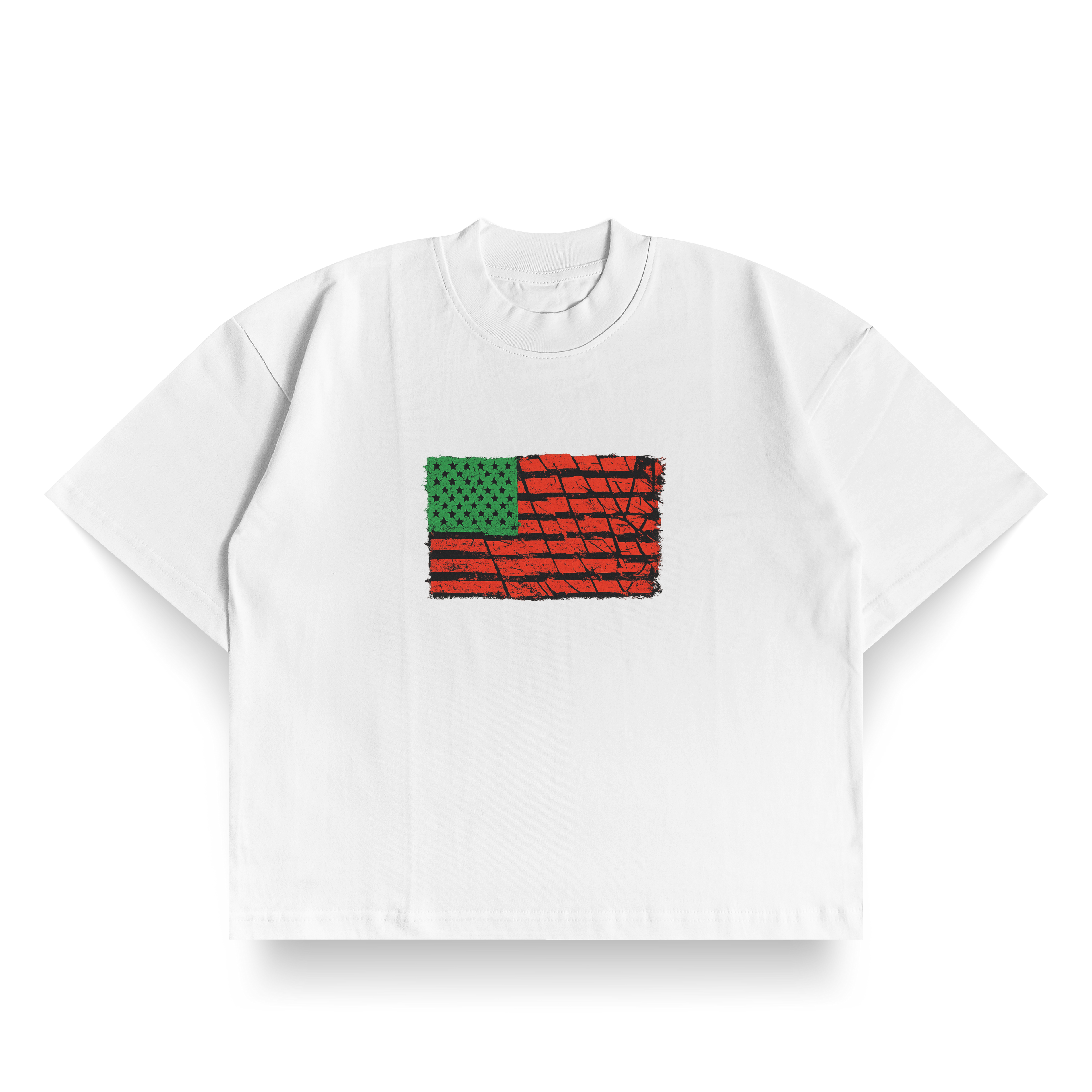 WHITE AMERICAN GRAPHIC CROPPED T-SHIRT - NOSTREETSAFFE